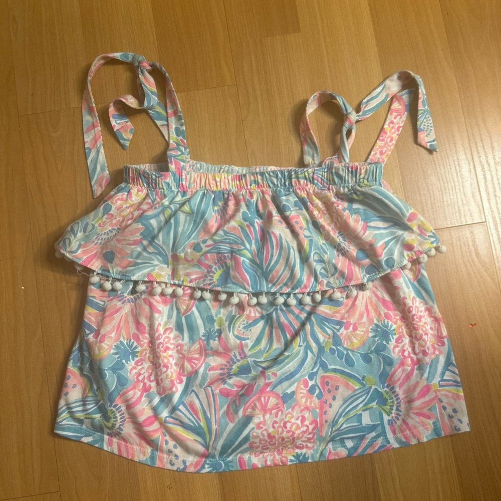 Lilly Pulitzer Vibrant Floral Ruffle Top
